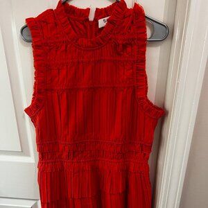 SEA Grier Pleated Sleeveless Mini Dress